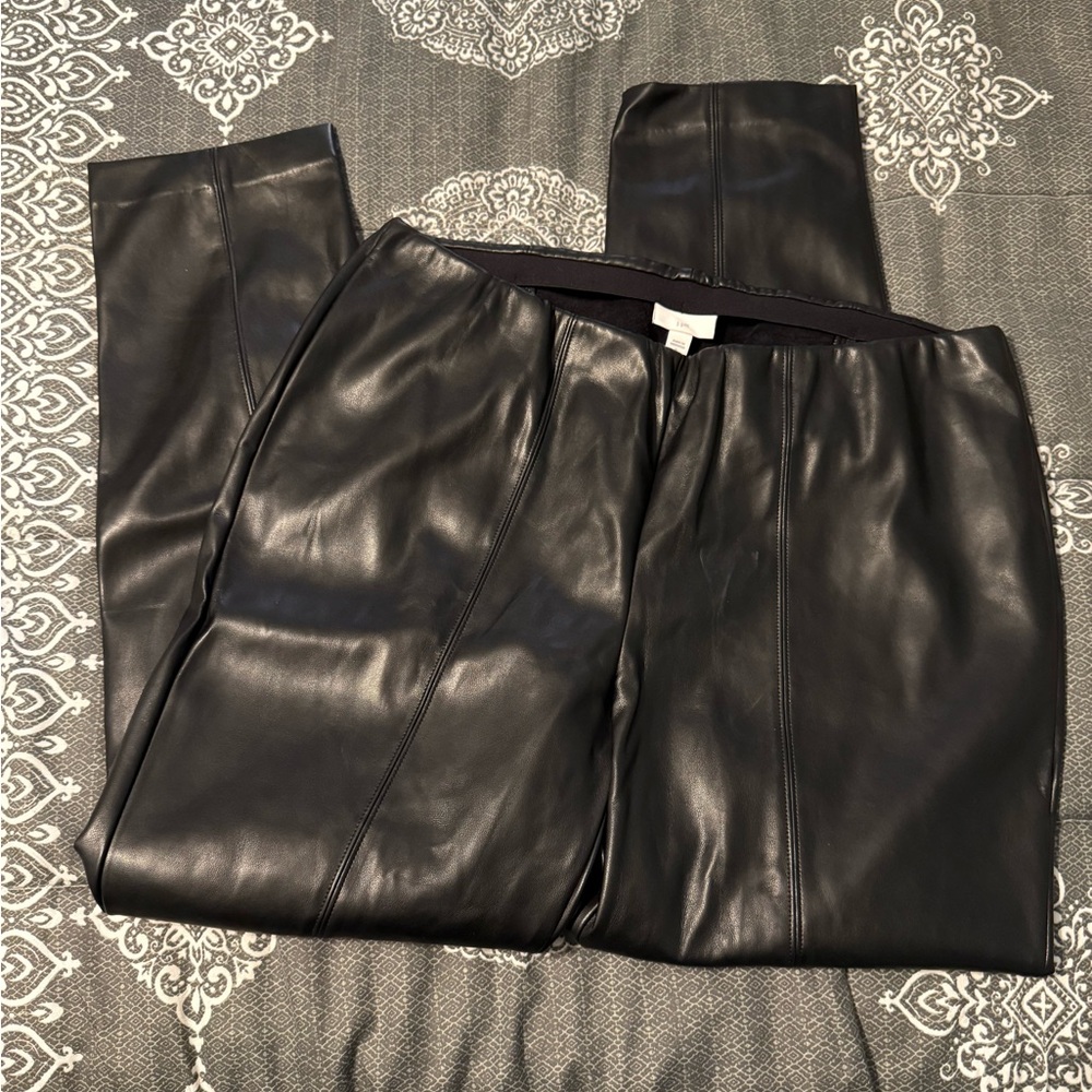 jJill Black Faux Leather Pants